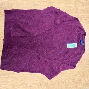 Brand new, never worn XL burgundy heavy weight wool